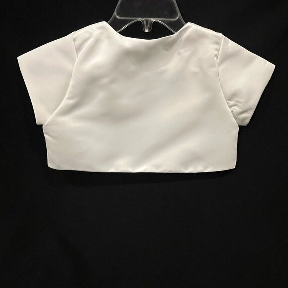 David's Bridal Spaghetti Strap Chiffon Baby Doll Flower Girl Dress with Jacket - Picture 10 of 11